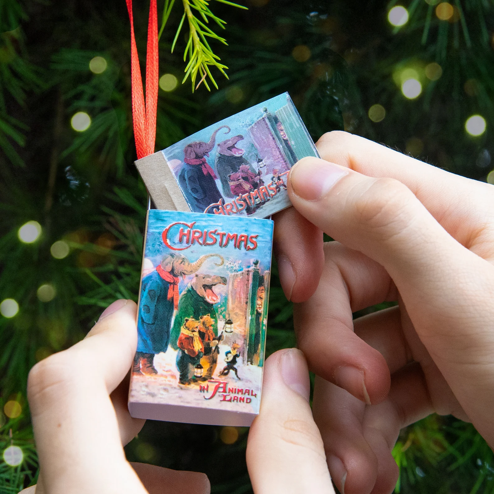 Christmas tree decorations 'The Night Before Christmas' Victorian poem - miniature book